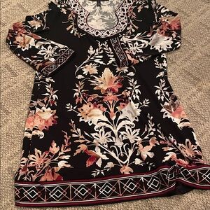 Floral Black and Pink Kids Dress